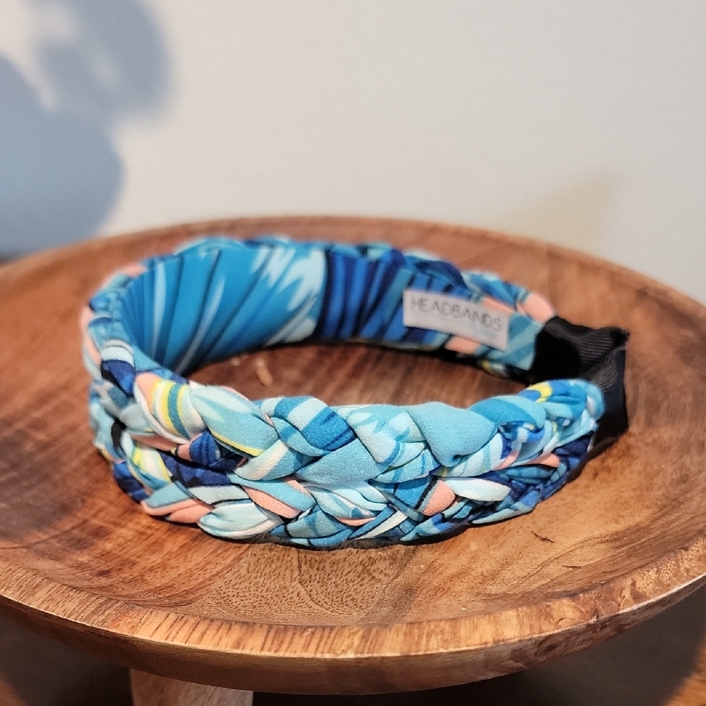 Headbands of Hope Blue and Pink Braided Headband